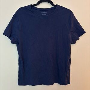 NWOT Sonoma Life + Style Women’s Navy Blue Cotton Crew Neck T-Shirt Size XL